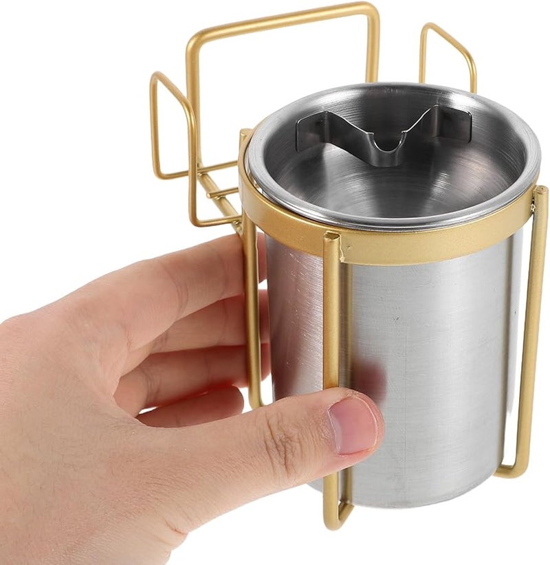 مجموعة منفاخ السجائر الفولاذ المقاوم للصدأ المثبت على الحائط 2 قطعة حاوية الرماد في الحمام مقاومة للصدأ - Image 4